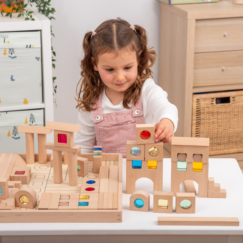 Wooden Building Gem Blocks